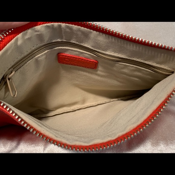 DKNY Red Pebble Leather Purse - Picture 5 of 6